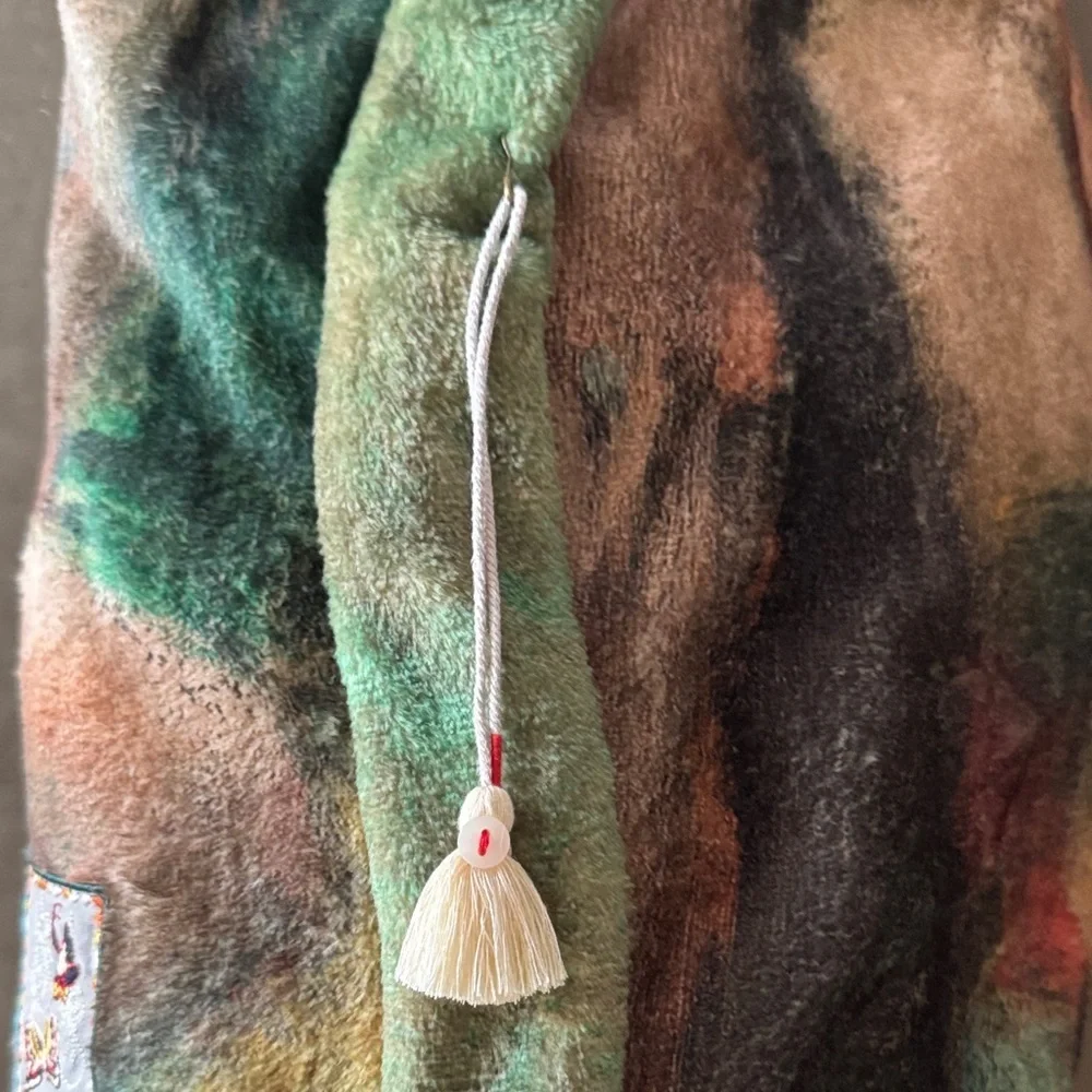 Johnny Was Laurel Canyon Degas Dancers Green Multi Velour Sling Bag Only Size OS